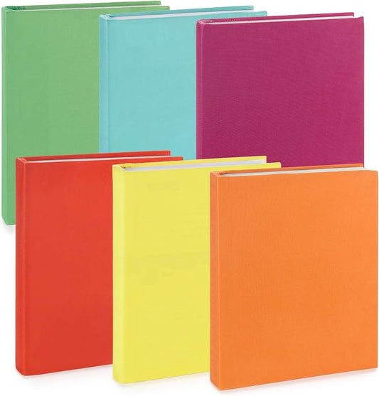 Blue Summit Supplies 6 Stretchable Book Covers for Hardcover Books, Up to 10 inch by 12.5 inch Books, Colorful Fabric Book Cover for Classroom Textbook Protection and Care, Assorted Colors, Stretchy