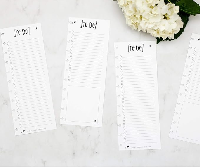 BetterNote Skinny To Do List Refills for Discbound Notebooks, Half Sheet Checklist, Fits Levenger Circa, Staples Arc, TUL, The Happy Planner, Disc Bound, Talia (Whimsy- 25 Sheets, 8-Disc, 5.5"x8.5")