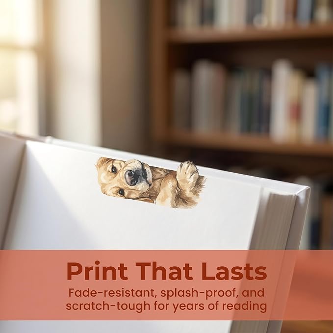 Golden Retriever Gifts for Women - Golden Retriever Magnetic Bookmarks 8PCS, Cute Dog Page Markers with Peek Design, Gifts for Dog Lovers Women, Book Accessories for Readers & Planners