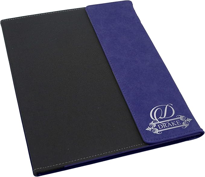 My Personal Memories Personalized Portfolio with Custom Monogrammed Flap - Engraved Teacher, Student, Business, Man, Woman, Gift (Blue Flap)