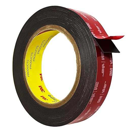 Double Sided Tape Heavy Duty, Adhesive Mounting Tape, 1 in x 15.5 ft, Waterproof Foam Tape for Indoor, Outdoor, Automotive Trim, Garage, LED Strip Lights, Home Decor