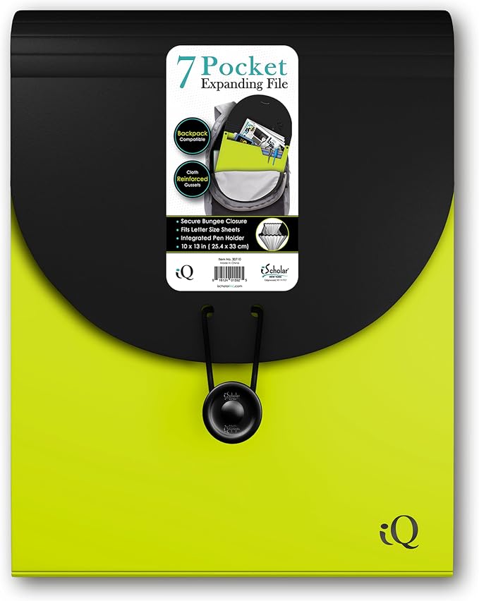 iScholar 7 Pocket Expanding Backpack Folder, Color May Vary (30710)