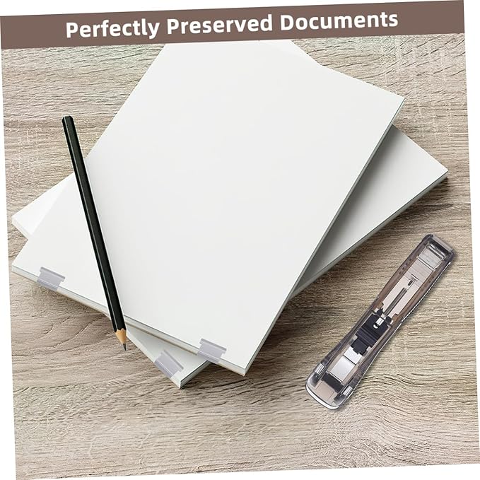 Creative Desktop Paper Stapler Set with 2 Black Office Staplers and 200pcs Refill Staples, Manual Document Binding Tool for Home and Office Filing Organization