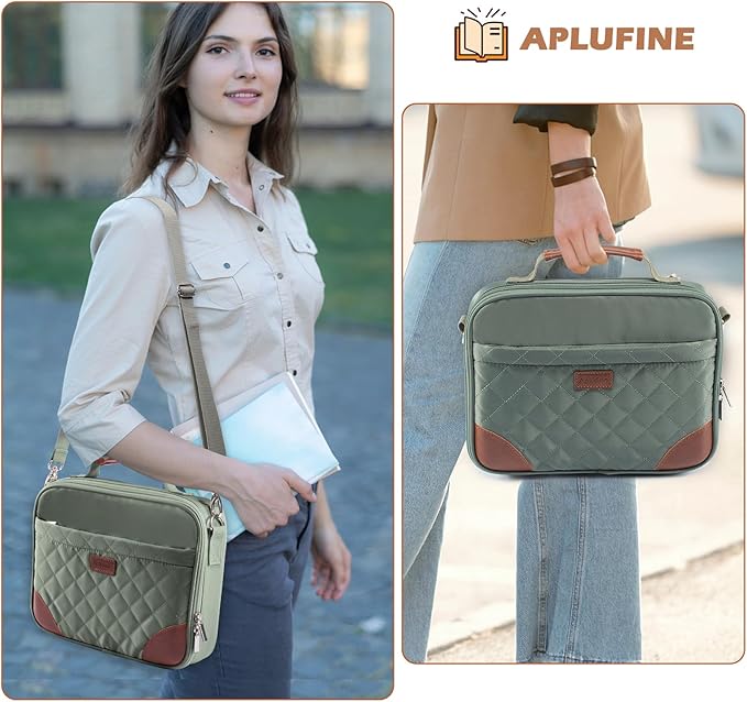 Aplufine Bible Cover for Men-Bible Case for Women-Medium Bible Bags and Totes-Large Bible Carrying Case-Bible Carrier with Shoulder Strap,Detachable Pen Loops for Bible Accessories,Gift Men Women