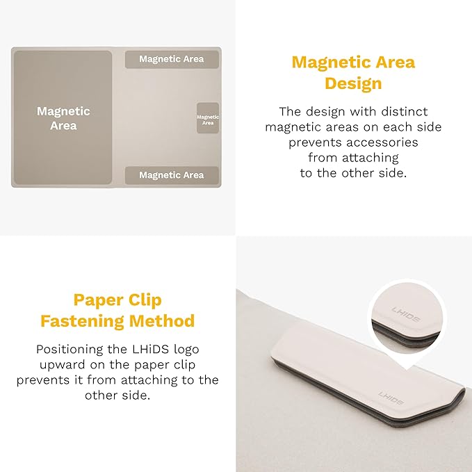 LHiDS Creative Magnetic Business Portfolio Lite Resume Padfolio Organizer with Clipboard, Paper Clip, Writing Pad, Pen/Card Holder, Magnetic Closure for Work, School and More (Apricot, A5)