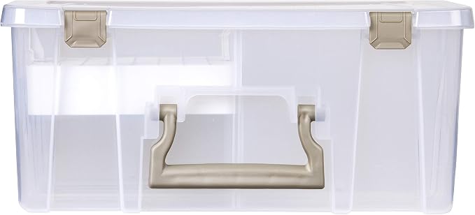 ArtBin 6993SP Super Satchel Double Deep with Papercrafting Accessory Tray, Clear, 1 Satchel & 1 Tray