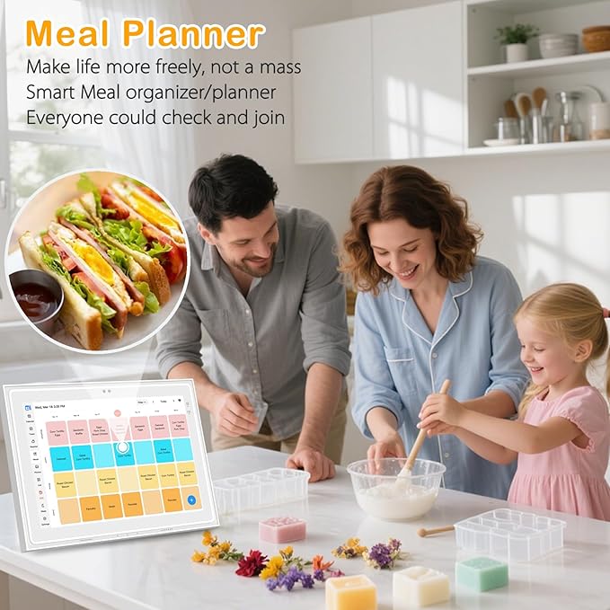Digital Wall Calendar, 12.3 inch 1920x1280 IPS, Touch Screen Electric Home Organizor, Family Chore Charts and Meal Planner, Interactive Display schedule, Desk and Wall Mounted, Smart Electronic Calendars with Free App