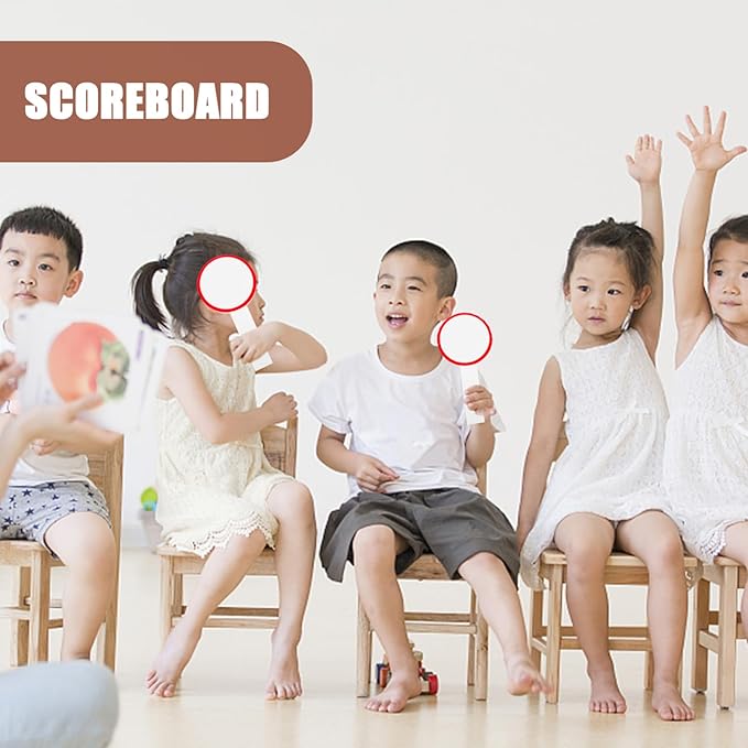 6Pcs Game White Boards Single Sided Paddles Handheld Whiteboards Padding Whiteboards for Students Teachers Office Classroom Meeting Voting Family Games Party