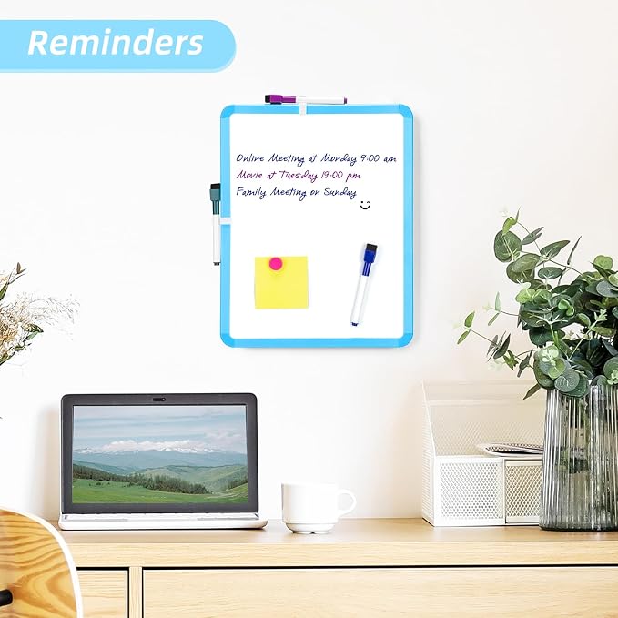 VUSIGN Small White Board Dry Erase, Blue