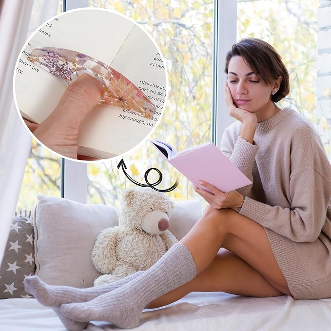 2Pcs Thumb Book Page Holder Book Page Holder Thumb Ring Books Marks for Reading Accessories Transparent Bookmarks for Women Best Friend Friendship Christmas Gifts for Books Lovers Teacher Readers