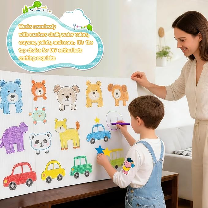 8 Pack Trifold Poster Board 36"x48" - White Foldable Corrugated Display Board, Tri fold Presentation Board, Extra Large Project Boards for School Projects, Science Fair, Graduation Exhibitions