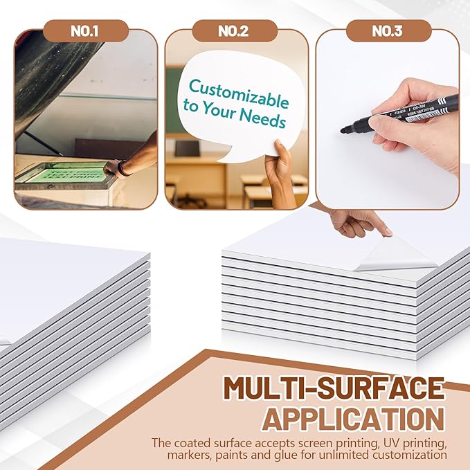 Pushglossy 25 Sheets 22 x 28 x 3/16" Self Adhesive Foam Board White Self-Adhesive Tack Foam Boards Large Free Mounting Poster for Crafts Presentation Vision Board Signboard and Party Decorations