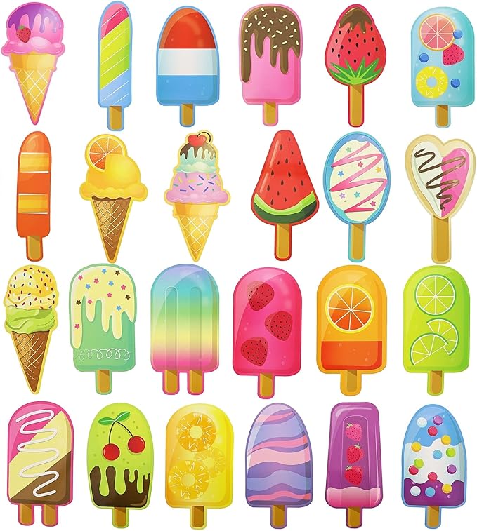 Bright Creations Ice Cream Bookmarks - Vibrant Themed Designs & Fun Book Marks for Popsicle Party Favors & Birthday Bookmarks - Classroom Rewards & Kids Book Marks - 120 Count, 6 in