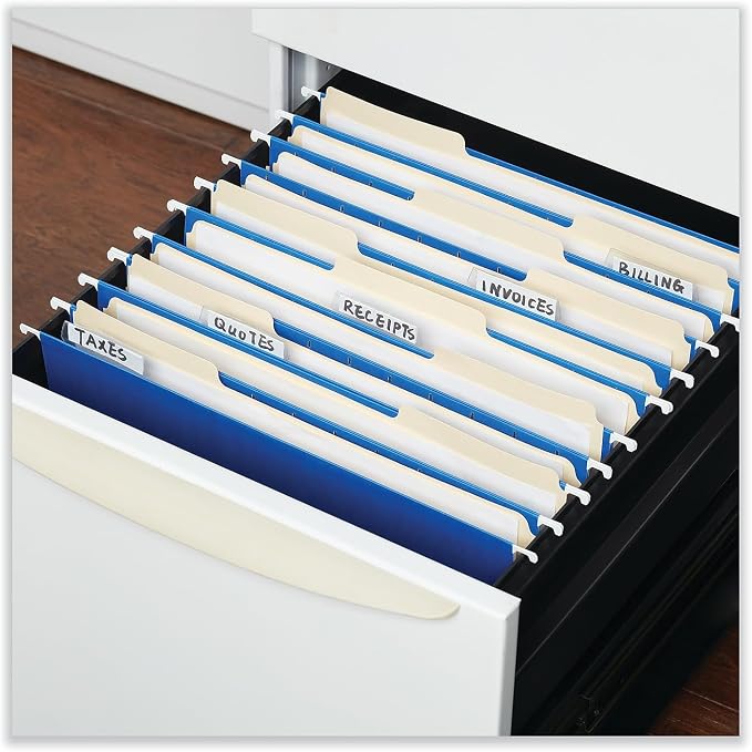 Universal 14116 Hanging File Folders, 1/5 Tab, 11 Point Stock, Letter, Blue, 25/Box