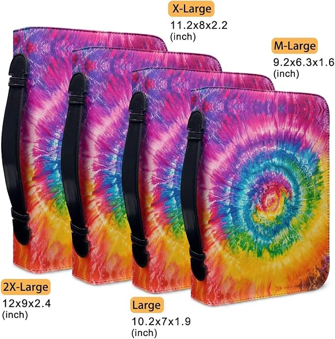 Tie Dye Bible Carrying Case for Women Colorful Bible Cases for Woman Church Bag Bible Accessories Gift Christian Gifts for Girls Men Women-Size 2XL