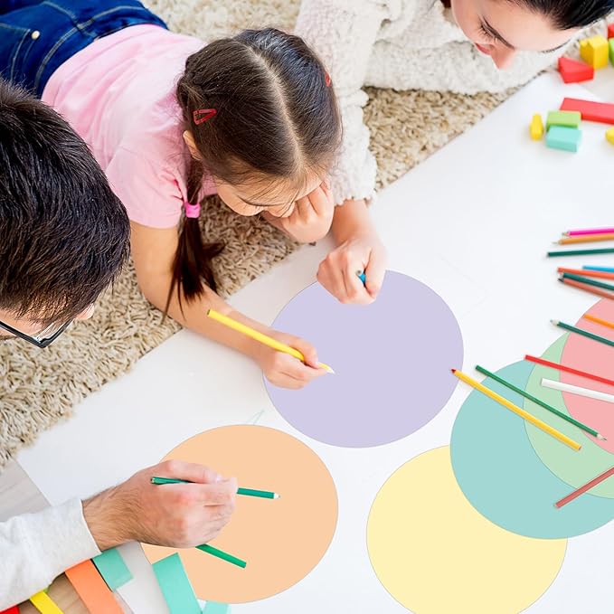 Lincia 12 Pack Colorful Erase Dots Circles 10.5 Inch Removable Vinyl Spot Dry Erase Desktop Writing Spots Set for 100th Day of School Classroom Table Teacher Students Home Desk Wall (Candy Colors)