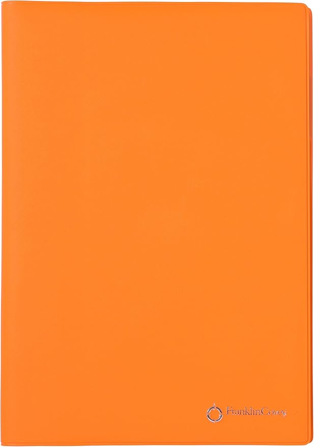 B6 Franklin Planner Organizer, One Page Per Day, Vivid Color, Begins January 2025, Orange 86317