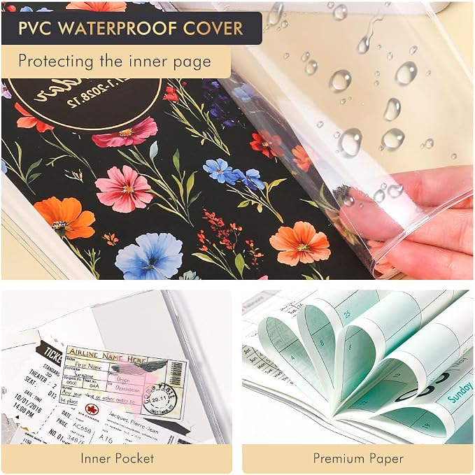 Pocket Calendar 2027-2028 for Purse, Small Pocket Planner 2027-2028 for Purse 3.5×6.5In, 24 Month Organizer from Jan 2027- Dec 2028 Mini Planner with Pvc Cover for Organizing & Planning