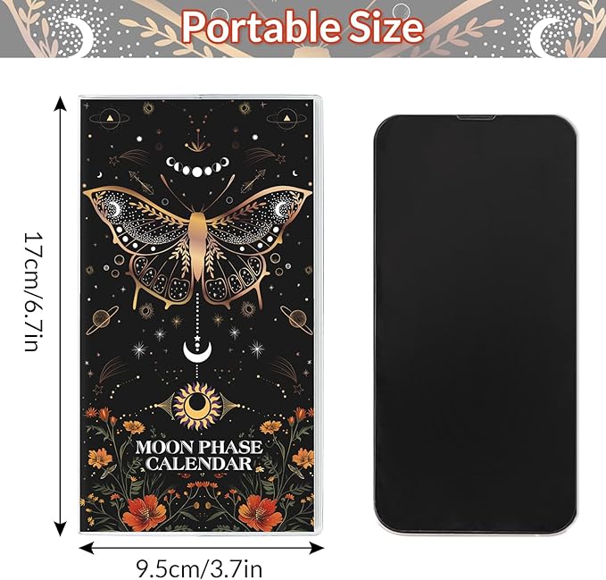 KONVINIT Pocket Calendar 2025-2027, Moon Phase Monthly Planner 2025-2027 - 3.7" x 6.7" - Runs from July 2025 Until December 2027, Lunar Calendar 2026 for Planning and Organizing