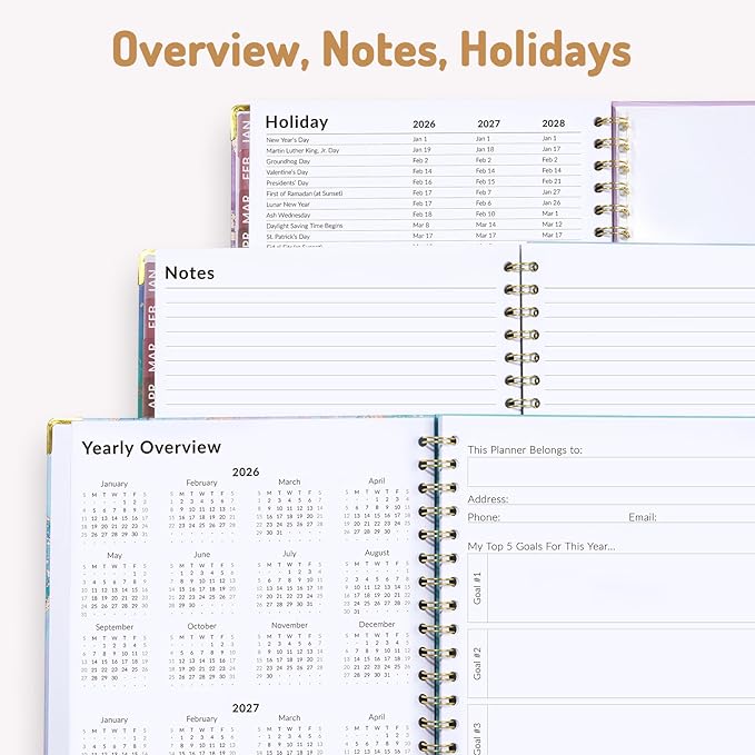 Forvencer 2026 Planner, Weekly and Monthly Calendar Planner for Women, Jan 2026 - Dec 2026, 8.5" x 11", Hardcover Planning Agenda book with Monthly Tabs, Spiral Bound, Inner Pocket, Cute Journal Organizer Notebook for Office School, A4 Size,Light Green