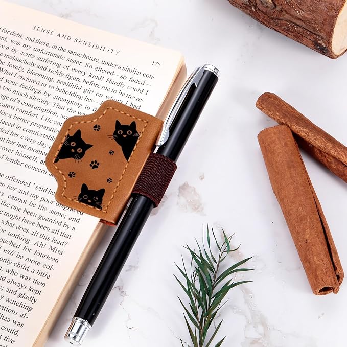 Cat Dad Fathers Day Gifts - Leather Bookmarks Cat Gifts for Men Women, Cute Bookmarks for Cat Lovers, Christmas Funny GIF ts for Book Lovers, Cat GIF ts for Cat Lovers, Bookish Reading Accessories
