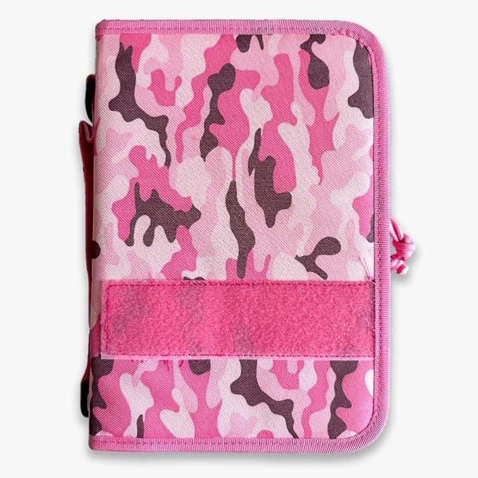 Tactical Bible Case For Men, Bible Cover For Men, Gift For Women, Bible Book Cover, Bible Cover Case With Patches, Great Christian Gift for Friends and Family (Pink)