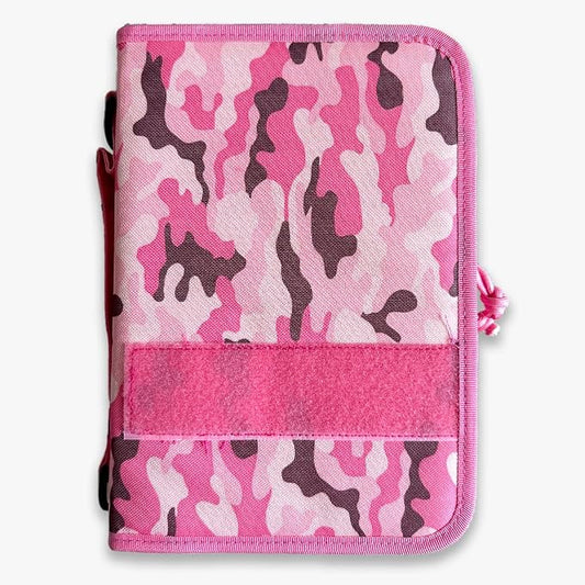 Tactical Bible Case For Men, Bible Cover For Men, Gift For Women, Bible Book Cover, Bible Cover Case With Patches, Great Christian Gift for Friends and Family (Pink)