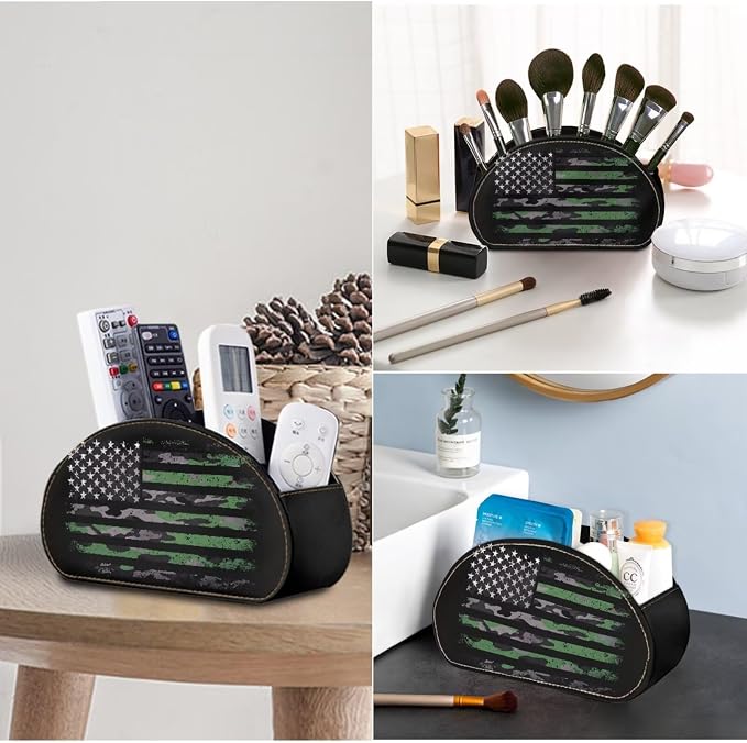 American Camouflage TV Remote Holder with 5 Compartments, Office Desk Organizers Nightstand Organizers/Bedside Table Accessory, Storage for Controllers/Media Players