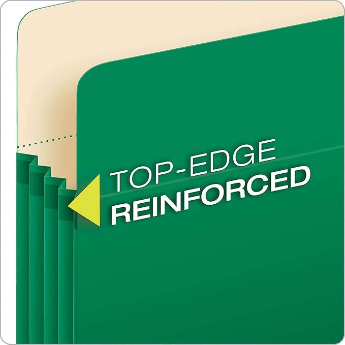 Pendaflex Color File Pockets, Letter Size, Green, 5.25" Expansion, 10/BX (1534G GRE-10)