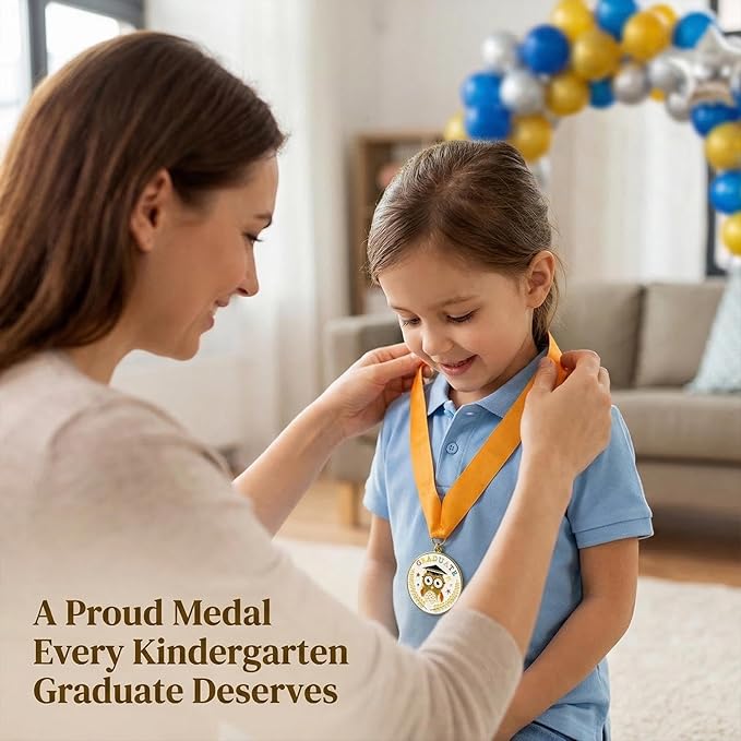 Kindergarten Graduation Medals - Owl Design, Kindergarten & Preschool Graduation Award Medallion for Little Graduates Class of 2026, Party Decoration