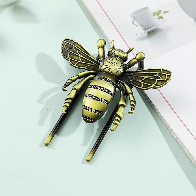 Honeybee Bookmark,Metal Bookmarks,Journal Clip,Book Page Holder,Vintage Book Clip,Hold Journal Open While Writing and Free Your Hands, Gifts for Book Lovers, Readers, Writers (Honeybee)
