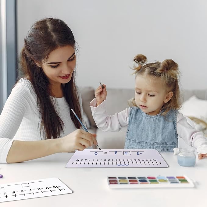 2 Pack -10 to10 Double Sided Dry Erase Number Line Board for Students，Teacher Supplies, Number Line for Classroom and Desk, Math Manipulatives for Math Center，High Quality Durable 12 x 4 Inch 0 to 20
