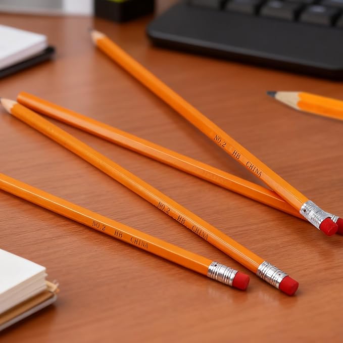320 Pack #2 HB Pencils Bulk, Yellow Pencils with Erasers, Pre-sharpened Graphite Pencil, No.2 Wood Pencils Bulk for Writing Drawing Sketching Office Supplies