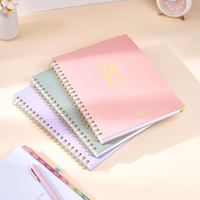 Jul 2026 - Dec 2027 Planner, Forvencer 18 Month Academic Planner 2026-2027, 8.5" x 11", Calendar Planner Weekly and Monthly, Daily Agenda Book, College School Supplies for Student Teacher, A4, Beige