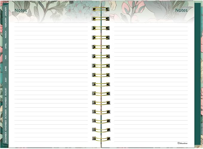 Blueline® 17-Month Weekly/Monthly Planner, August 2026 to December 2027, Four-Color Interior, Hard Cover, 8" x 5", Verdant Design (C448017.01)
