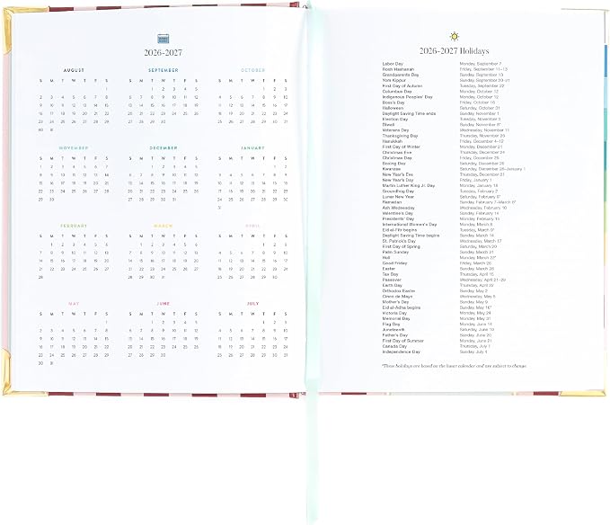 2026-2027 Weekly Planner by Emily Ley – Simplified Bookbound Planner Berry Stripe, August 2026–July 2027 – 12-Month Academic Year Organizer for Women