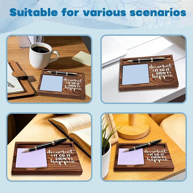 FOUGSTA Funny Office Gifts for Nurse, Gag Office Gifts for Nurse, Fun Decor Present for Coworker, Wooden Notepad Pen Holder With Gag Quotes,16.5 x 12 x 1.5 cm,XXN13