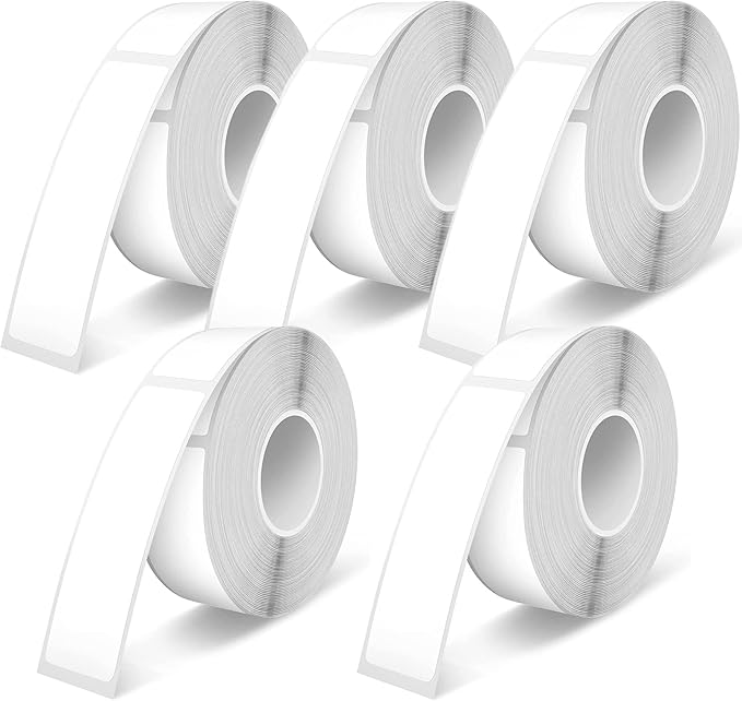 D30 Labels 1150 PCS Label Tape Compatible with Phomemo D30 Label Maker, 12x30 mm, Waterproof Adhesive Labeling Tape Print Paper, 5 Rolls