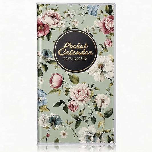 Pocket Calendar 2027-2028 for Purse, Small Pocket Planner 2027-2028 for Purse 3.5×6.5In, 24 Month Organizer from Jan 2027- Dec 2028 Mini Planner with Pvc Cover for Organizing & Planning