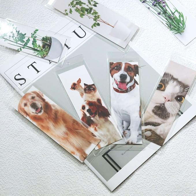 10 Pack Clear Bookmark Sleeves, Plastic Bookmark Packaging, 7.5 x 2.5 Inches