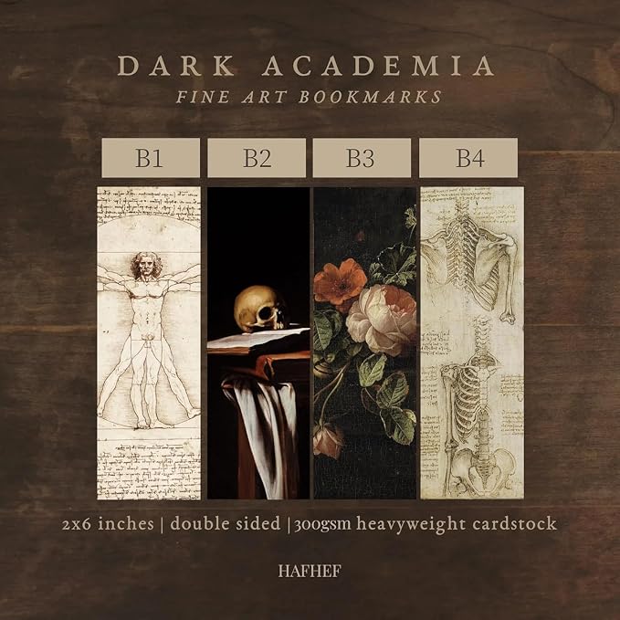 14Pcs Dark Academia Bookmarks, Gothic Fine Art Bookmark, Aesthetic Bookmarks Bulk, Cool Double Sided Book Marker Gifts for Women Men Students Teachers Book Lovers Reading