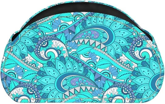 Floral Print Remote Control Holder with 5 Compartments, PU Leather Office Desk Organizers - Couch/TV Cabinet/Bedside Table Accessory - Space Saving Desktop Caddy