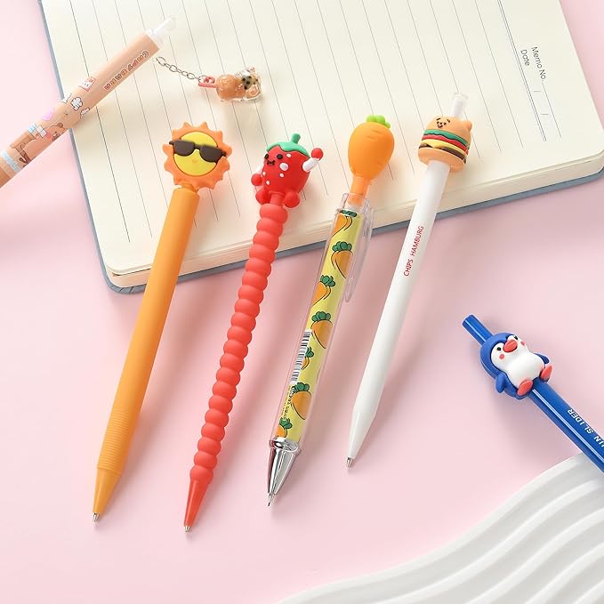 12PCS Cute Kawaii Mechanical Pencils Set with Lead Refills and Erasers, 0.5mm & 0.7mm Point, Bulk Mechanical Pencils for Kids Girls