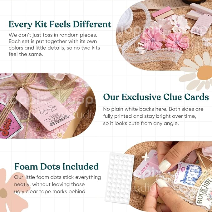 YOPPIX 6 Set Blind Date with Book Gift Bulk, About Pink Romance Theme Blind Book Date Gifts for Book Lover Readers Bookish Librarian Booklovers Club (NO Books Including)