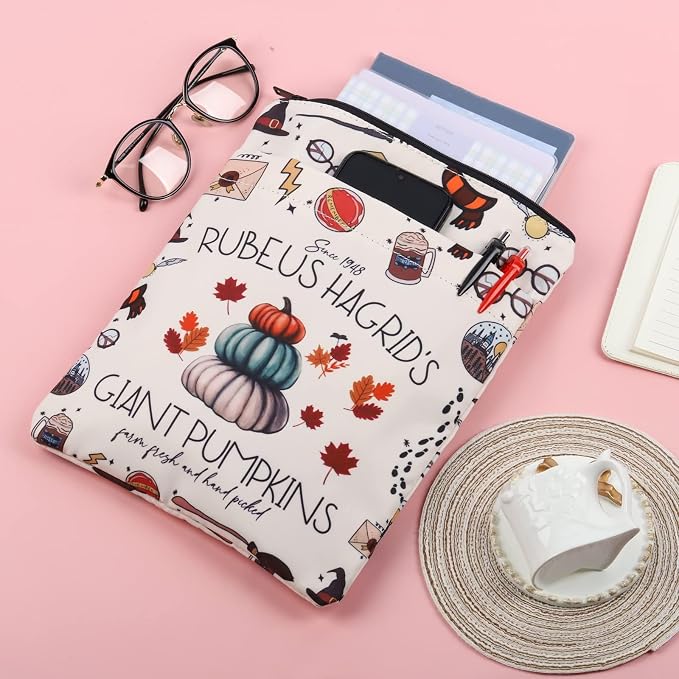 BLUPARK H Inspired Book Sleeve Gifts Book Covers for Paperbacks Movie Merch Bookish Gift (HP Giant pumpkins bs)