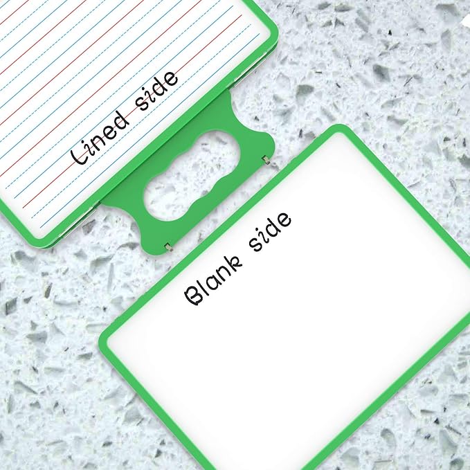 Small Dry Erase White Board with Stand, Double Sided Dry Erase Board for Kids, Foldable Small White Board Portable Mini Whiteboard with Lines & Holder for Home School Office