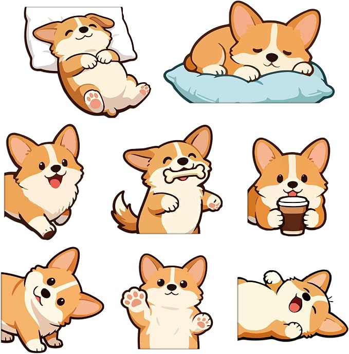 Corgi Magnetic Bookmarks Gifts - 8 Pcs Cute Dog Bookmark for Women Kids Pet Animals Lovers Students Funny Page Clips School Office Reading Accessories Bookworms Gift for Birthday Christmas