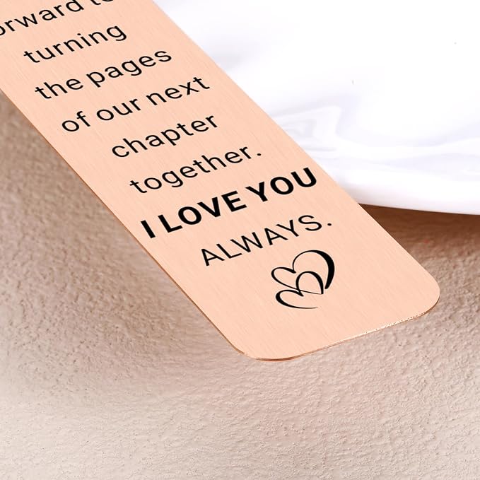 7 Year Anniversary Copper Gifts for Him Her, Copper Gifts for 7th Anniversarys, 7th Wedding Anniversary for Wife Husband Couple, 7 Year Coppers Anniversarys Bookmark Gift for 7 Year Couple Women Men