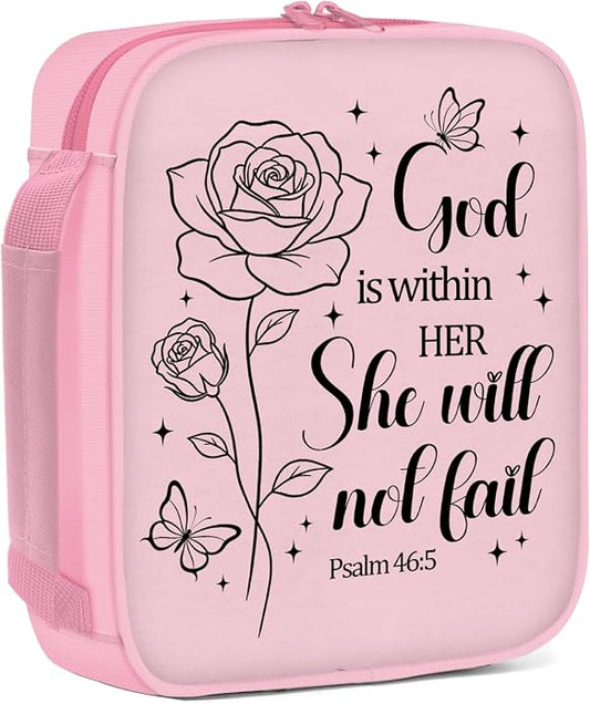 Bible Cover for Women, Bible Holder, Bible Cover With Handles, Bible Carrying Case, Bible Bags With Zipper and Pockets