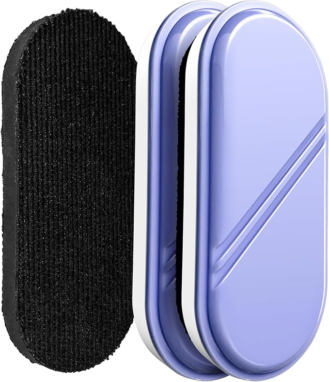 Dry Erase Eraser, Detachable Magnetic White Board Erasers - 2 Pack,Glass Board Glass Whiteboard Eraser for Office and School Supplies (Purple)